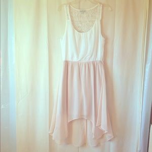 White & Tan High-Low dress